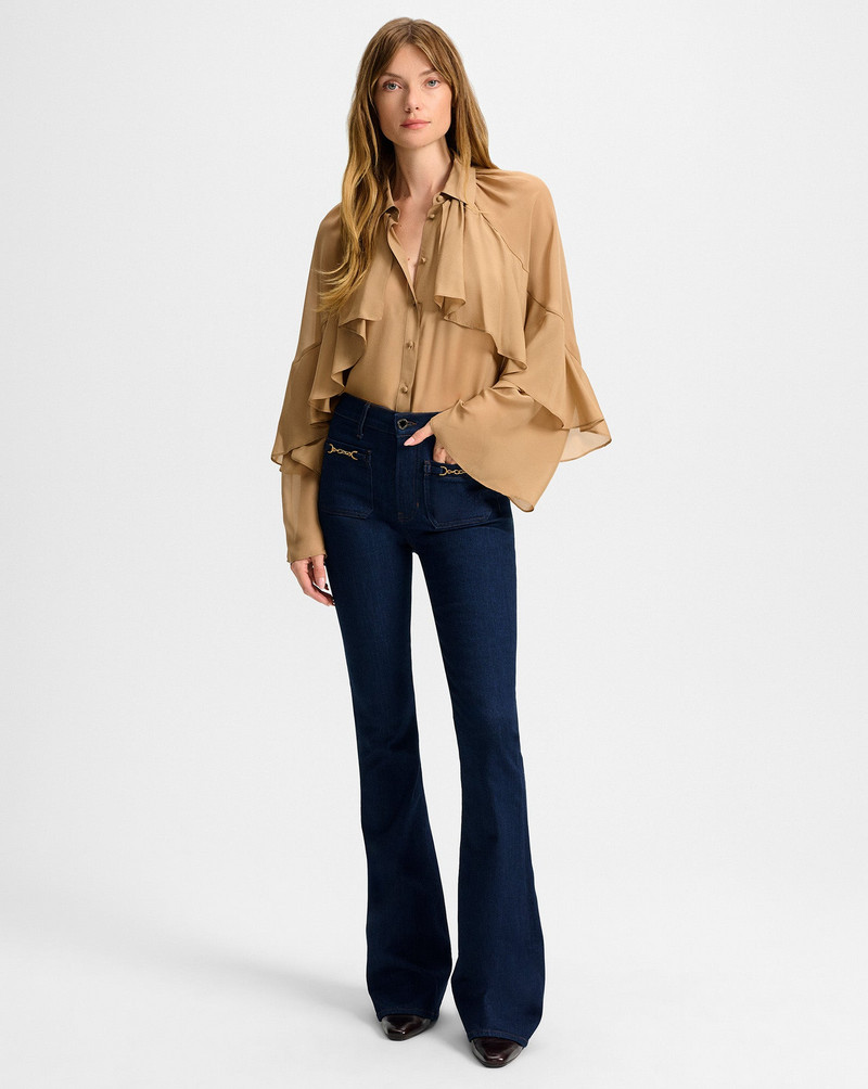VERONICA BEARD BEVERLY CHAIN-POCKET SKINNY-FLARE JEAN outlook