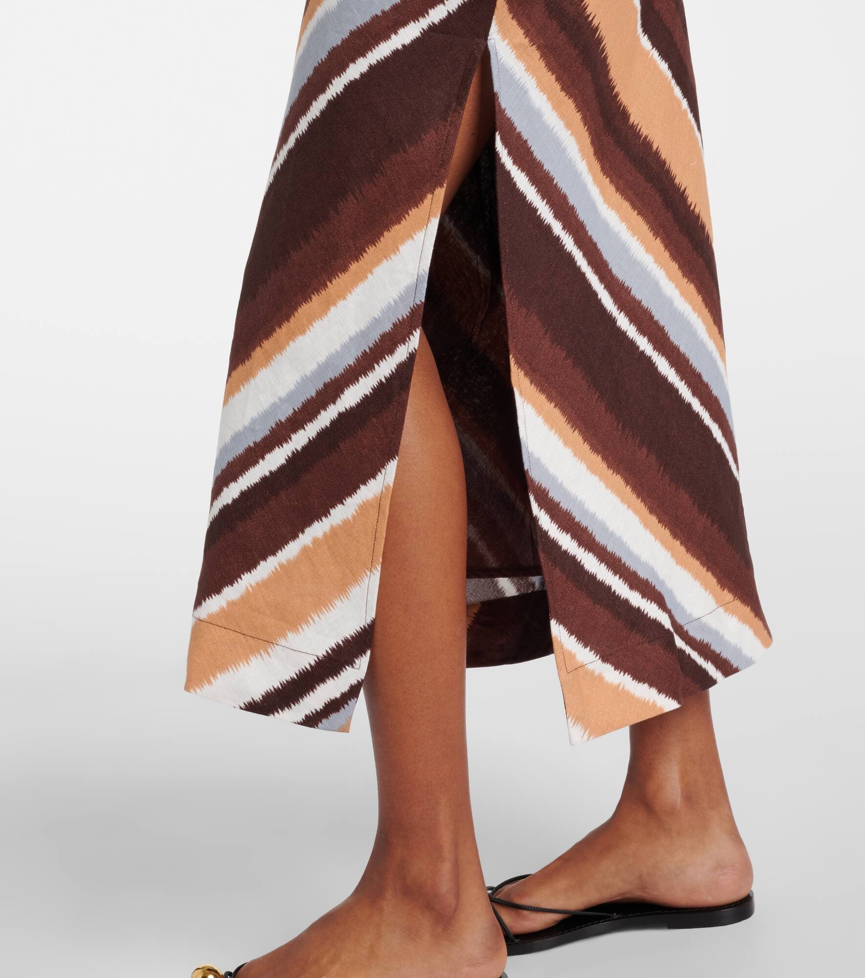 Marga striped one-shoulder linen maxi dress - 5
