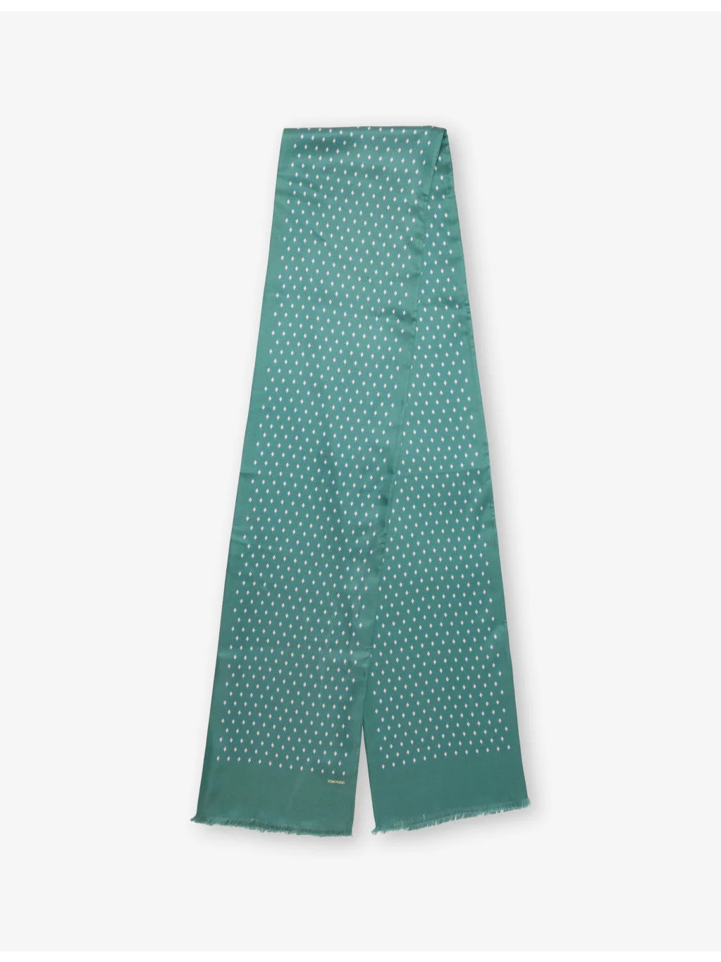 Diamond-Pattern Silk-Jacquard Scarf - 1