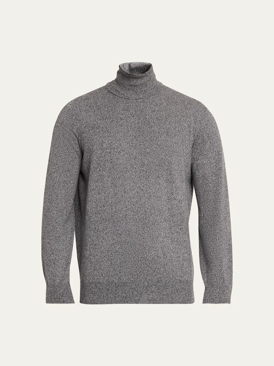 Men's Cashmere Melange Turtleneck Sweater - 1