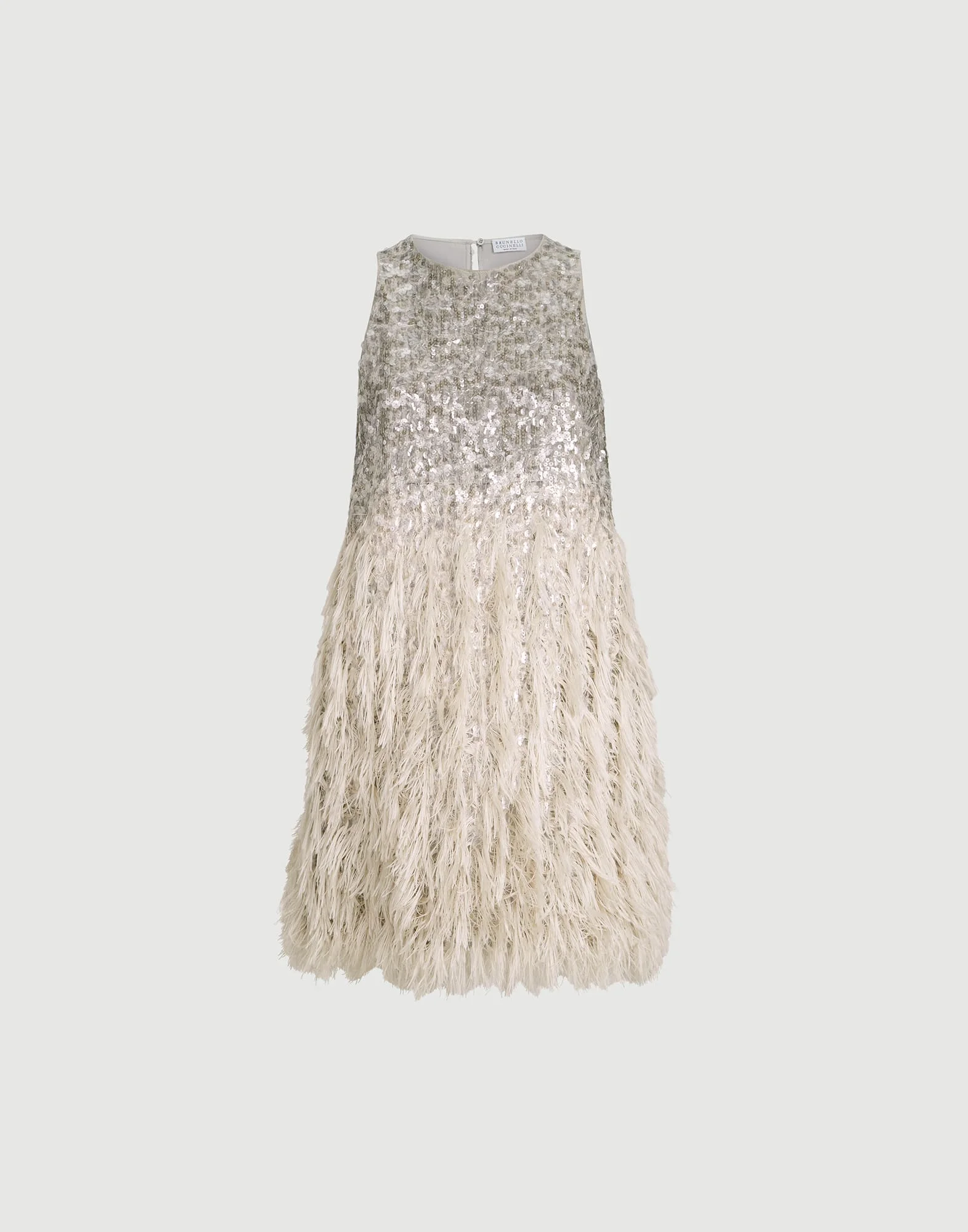 Dazzling dégradé mini dress in cotton and silk fil coupé - 1