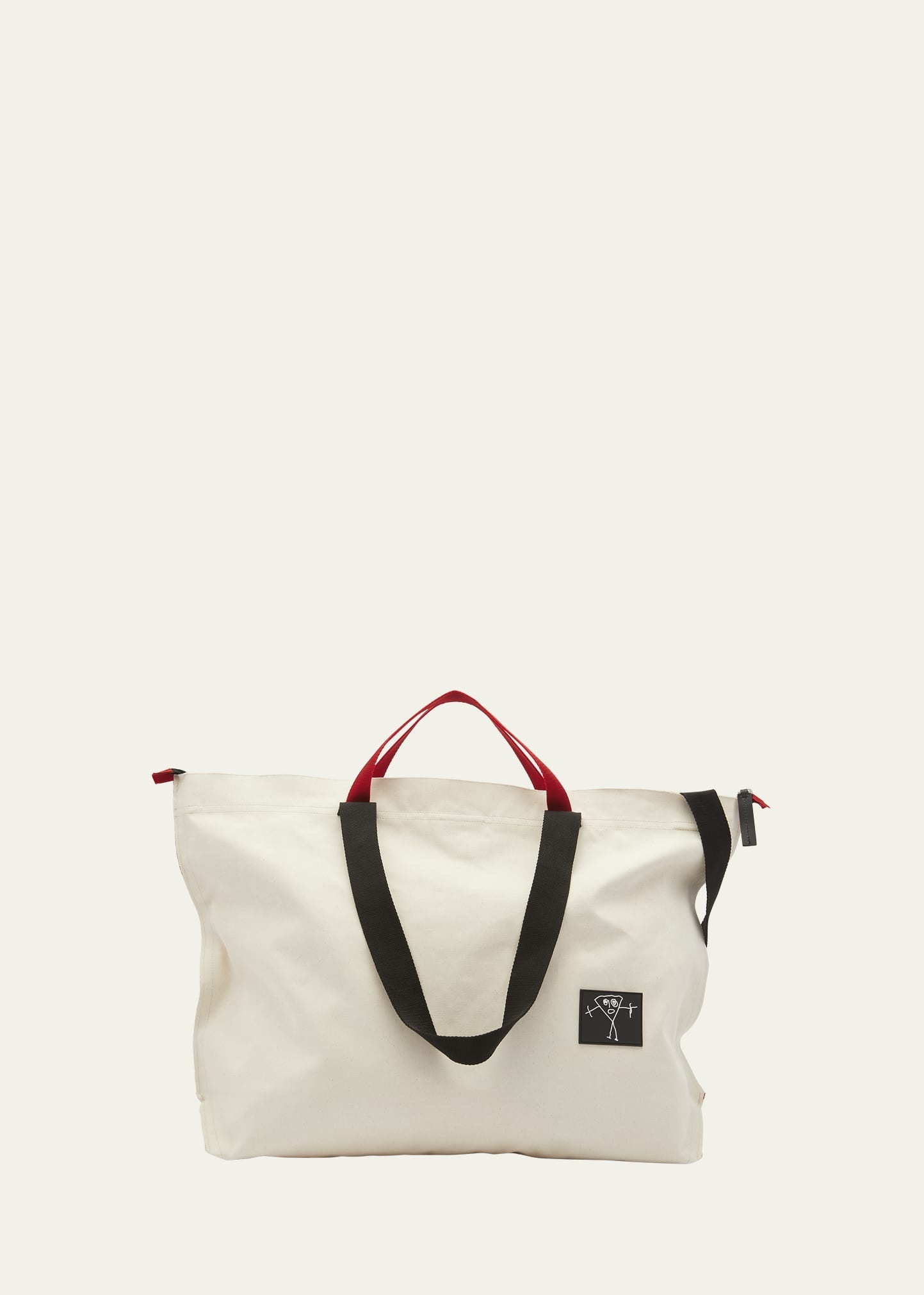 Large Pili and Bianca Canvas Shopper Tote Bag - 1