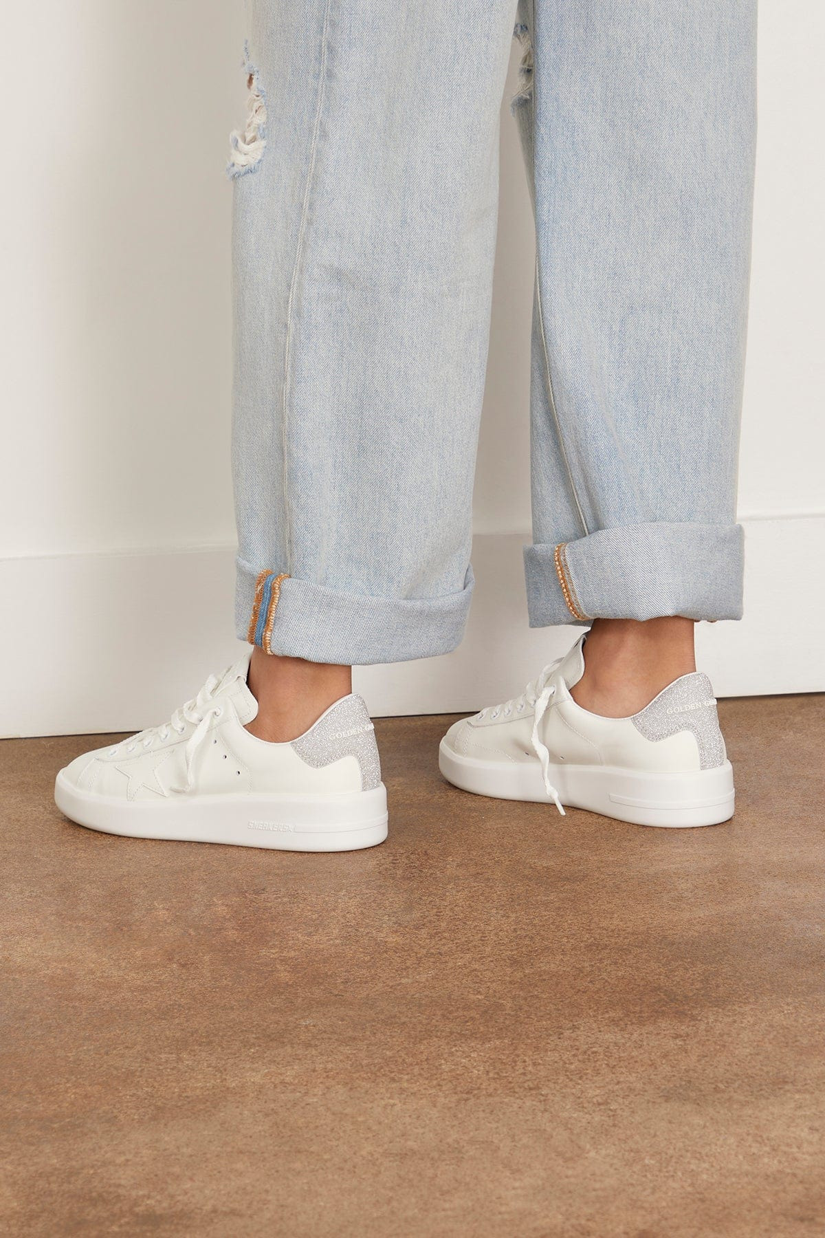 Pure Star Sneaker in White/Silver - 2
