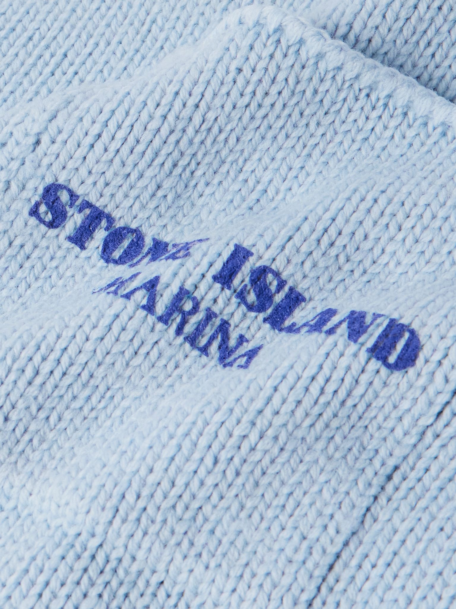 Marina Logo-Print Striped Wool Sweater Blue - 5