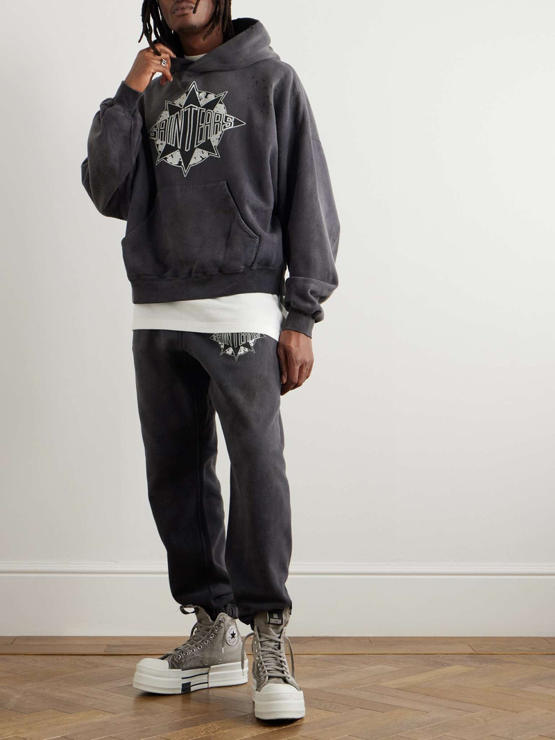 SAINT M×××××× + Denim Tears Logo-Print Cotton-Jersey Sweatpants outlook