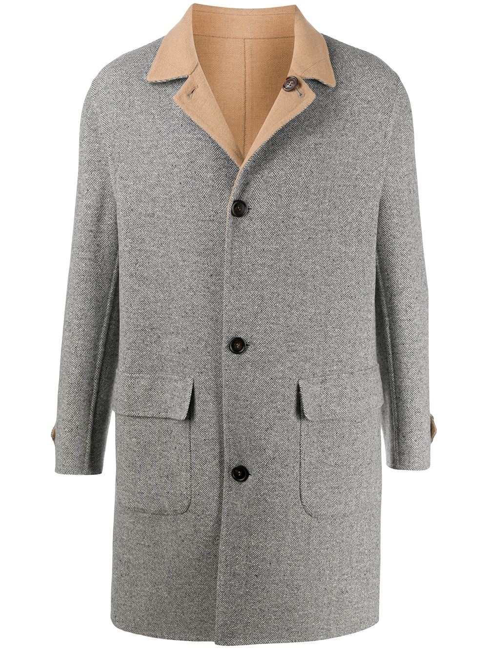 reversible single breasted coat - 1