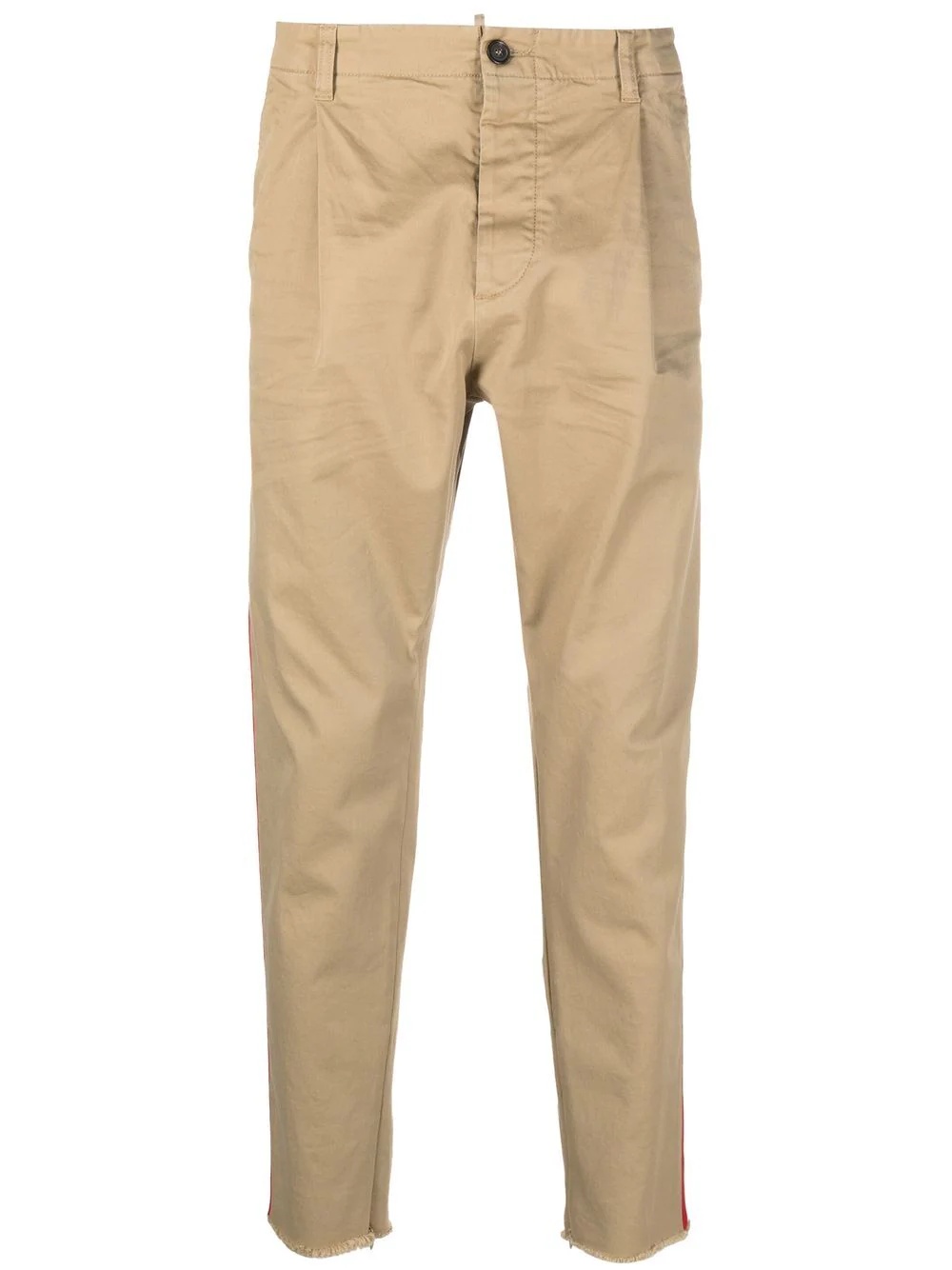 side stripe-print chino trousers - 1