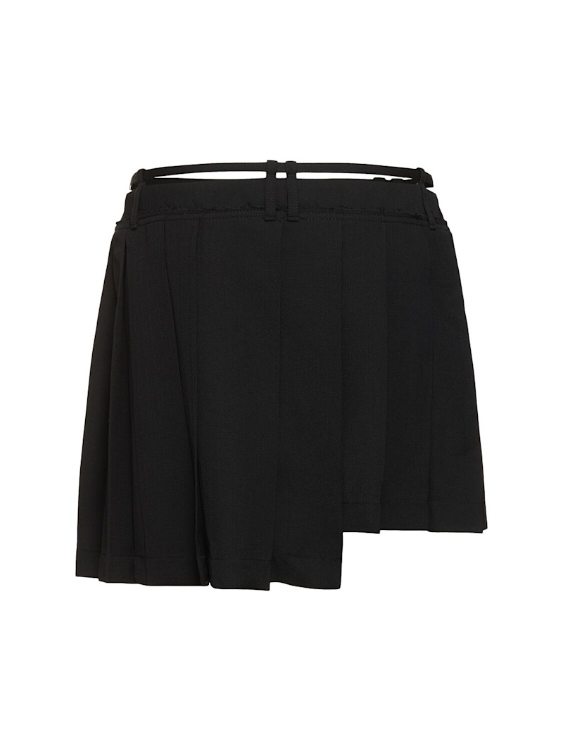 Ipleat wool blend suiting mini skirt - 3