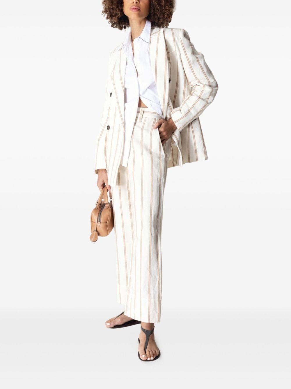 striped double-breasted blazer - 3