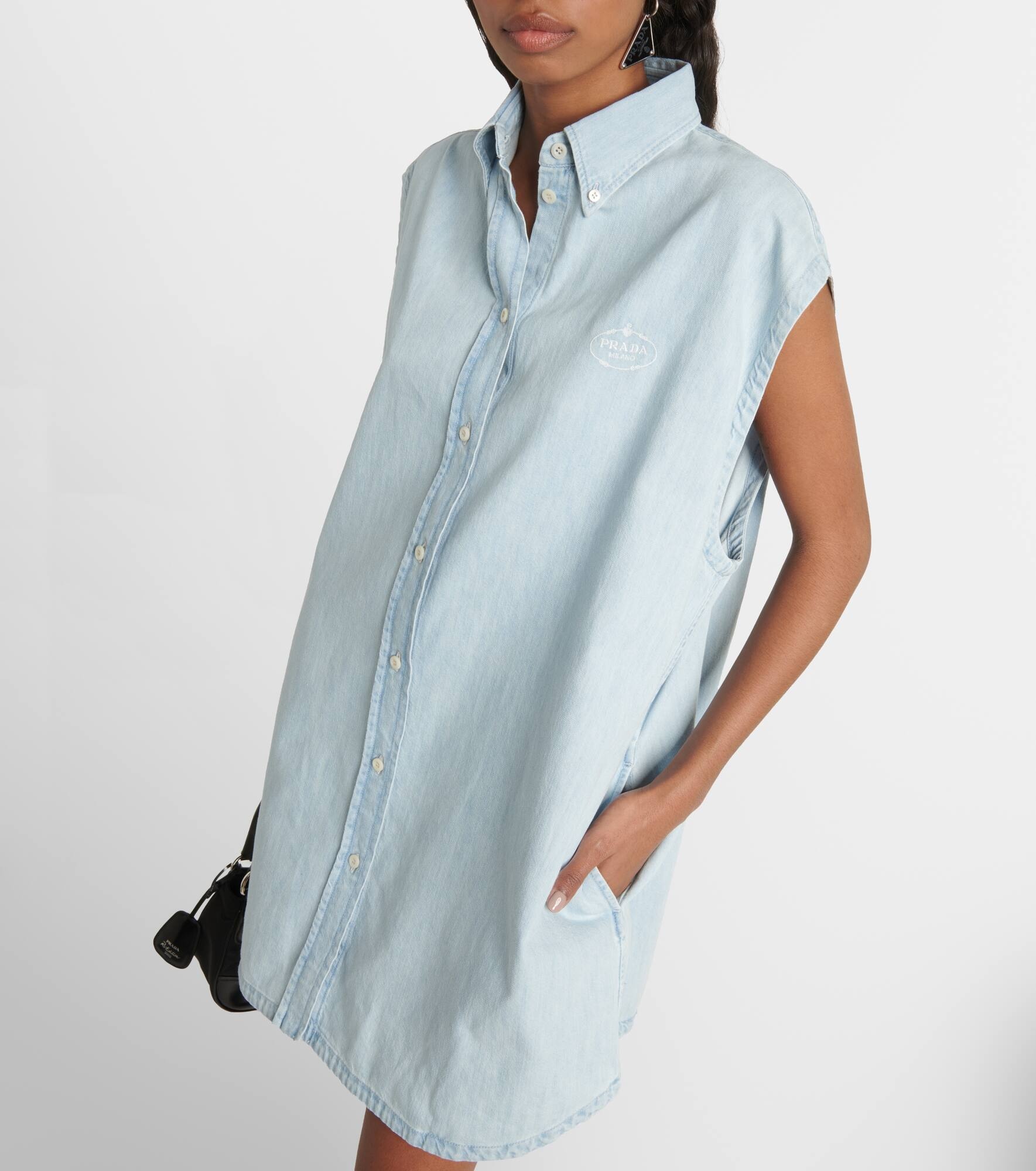 Oversized denim shirt dress - 5