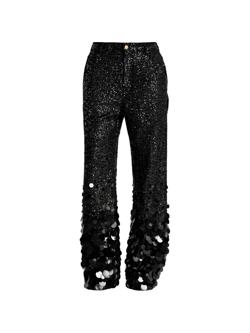 sequin-embellished paillette-hem trousers 1