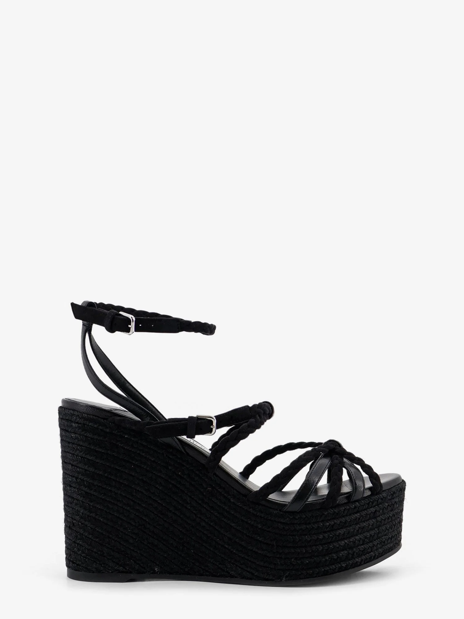 Nyra Leather And Raffia Sandals - 1