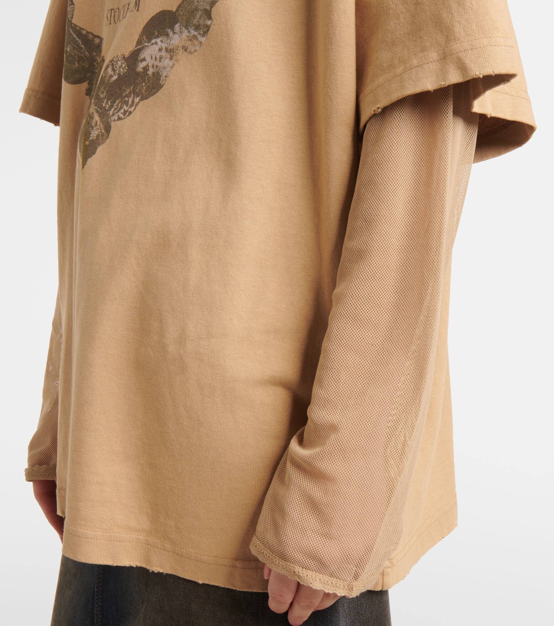 Printed layered cotton T-shirt - 5