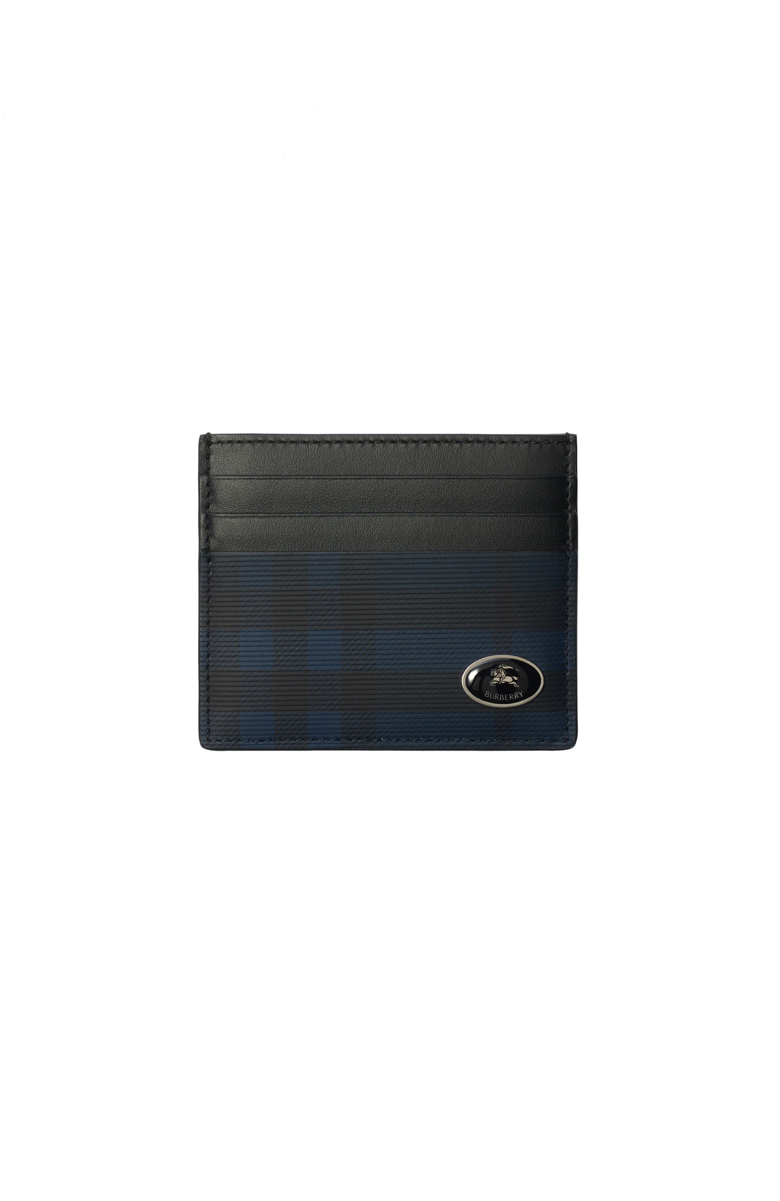 burberry Tall Check Card Case in Navy at Nordstrom - 1