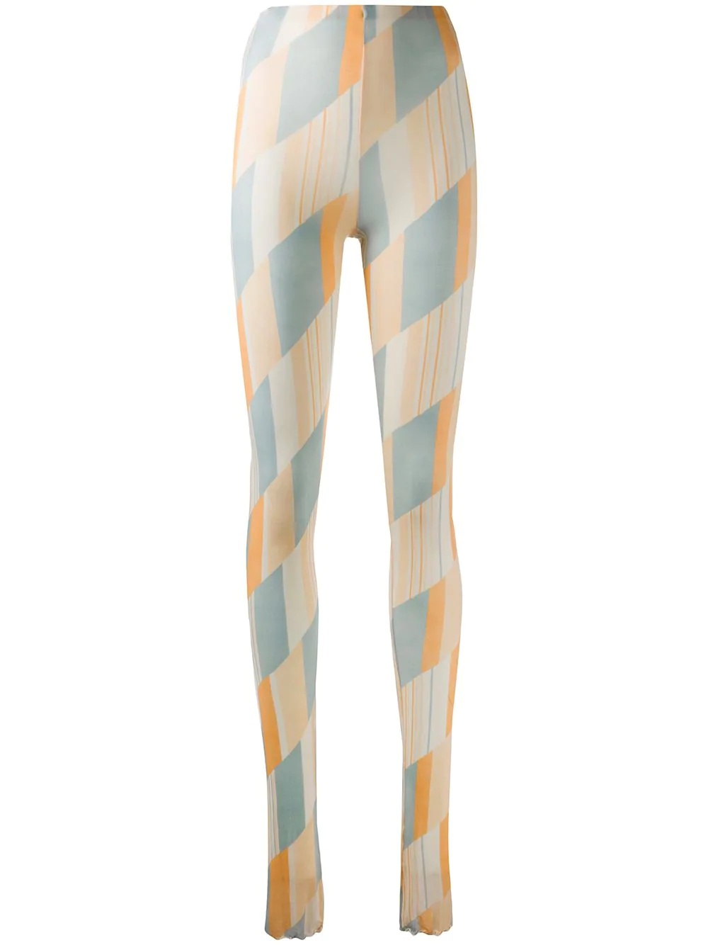 diagonal stripe print leggings - 1