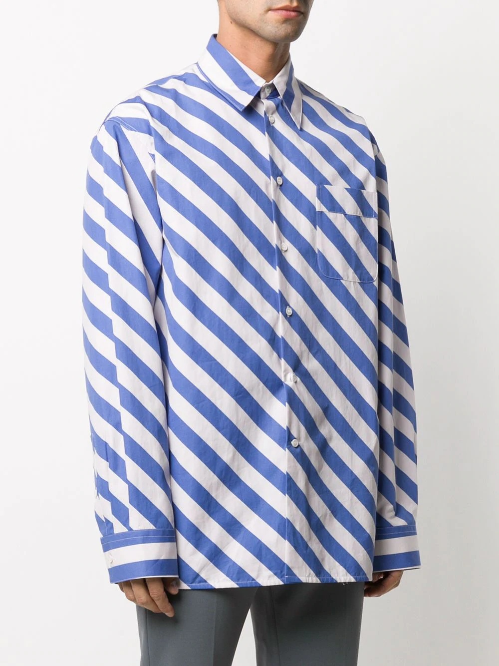 diagonal stripes shirt  - 3