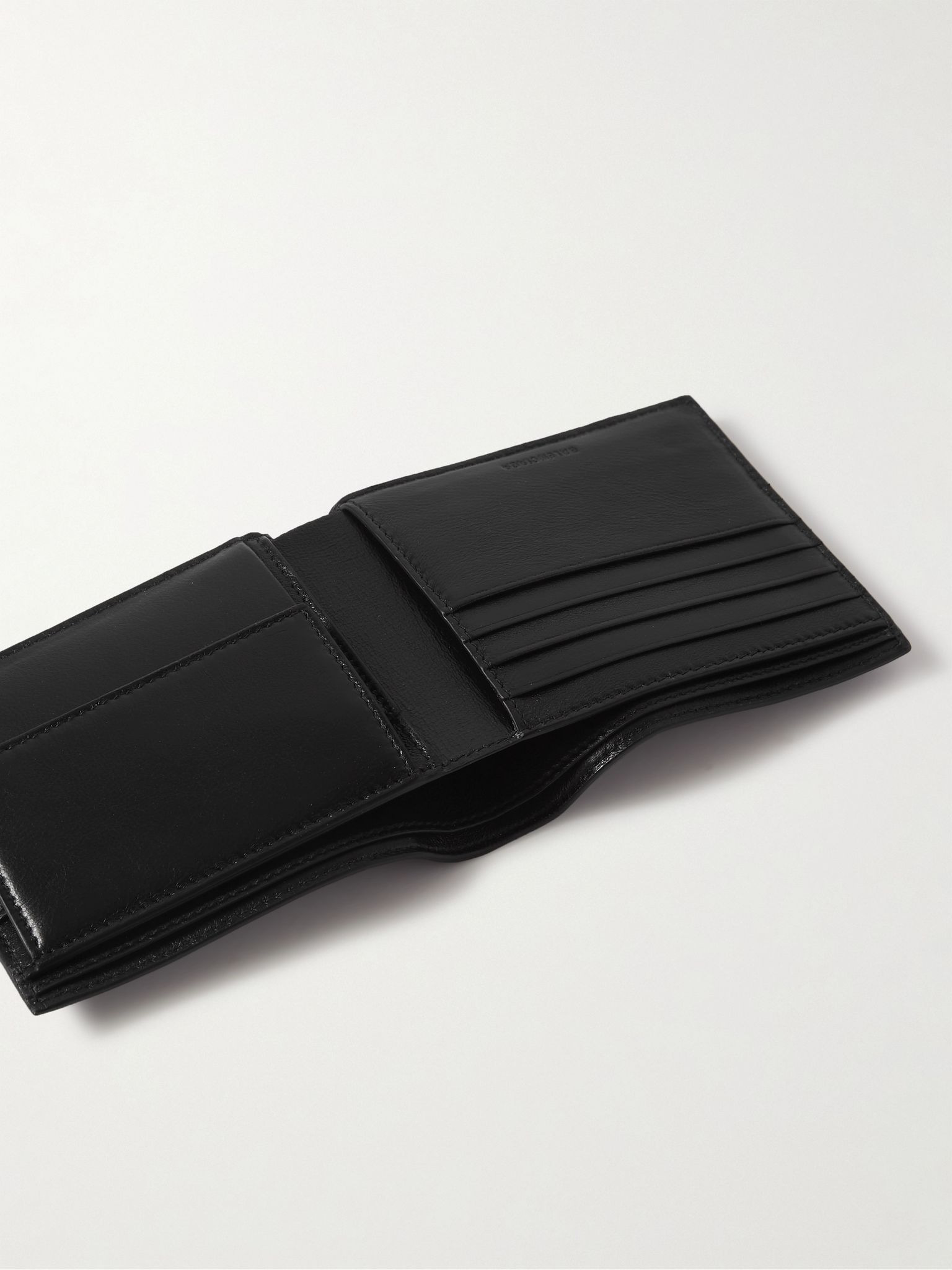 Logo-Print Croc-Effect Leather Billfold Wallet Black - 4