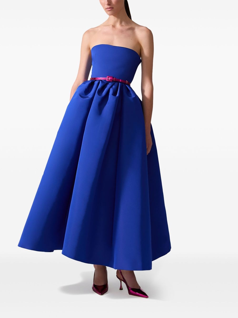 strapless midi dress - 4