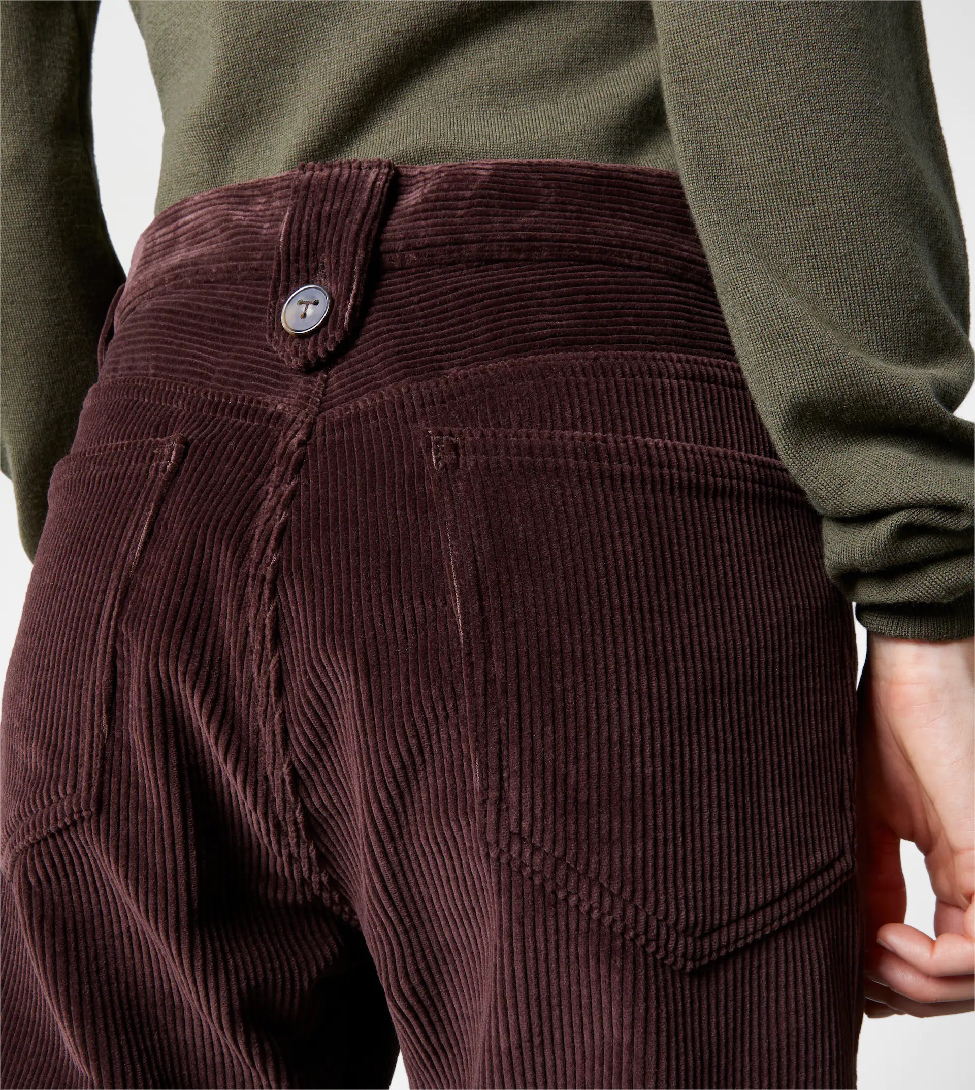 5-POCKET TROUSERS IN VELVET - BROWN - 5