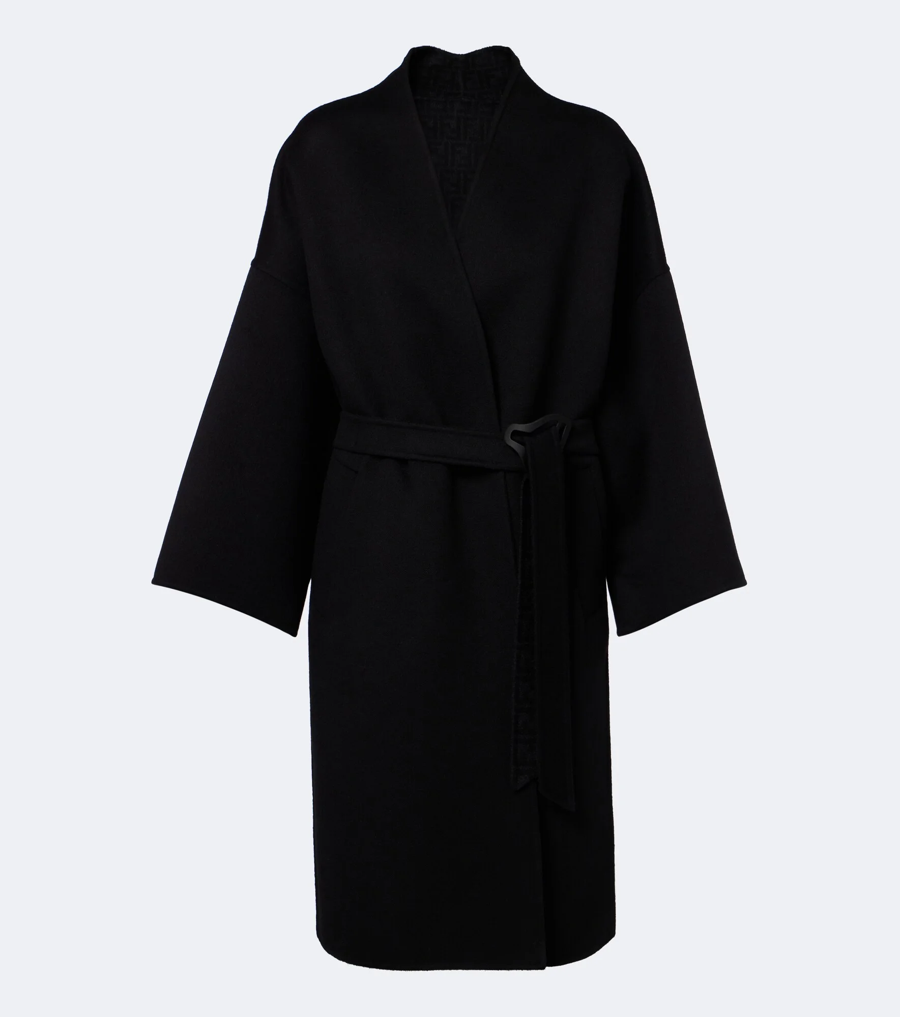 Belted wool and silk coat - 1