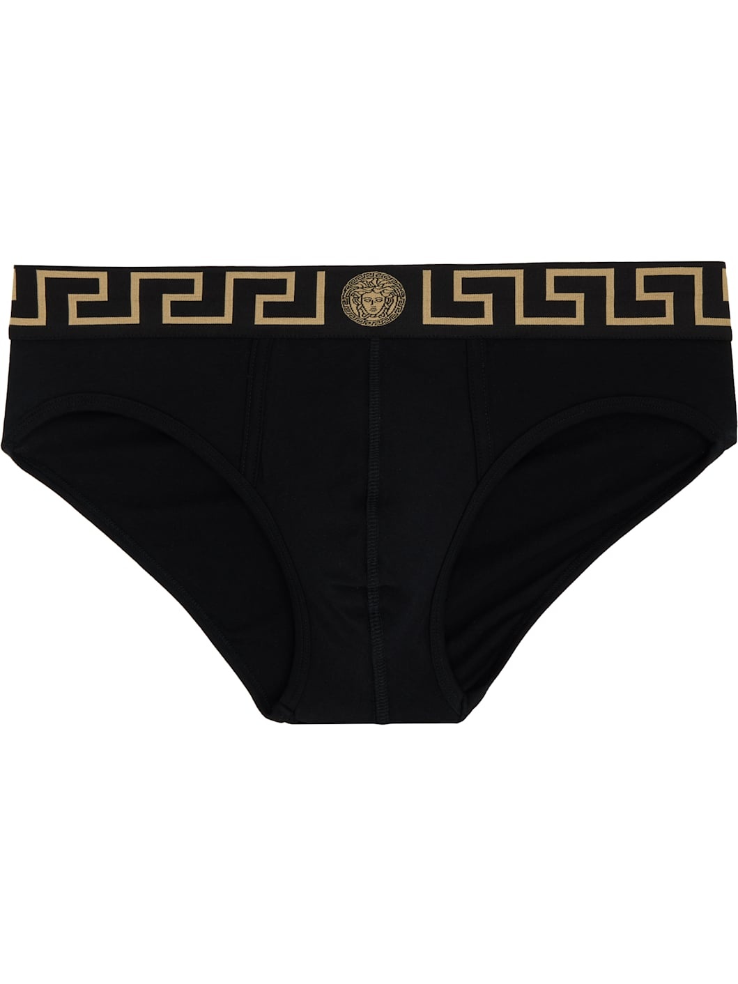 Three-Pack Black Greca Border Briefs - 2