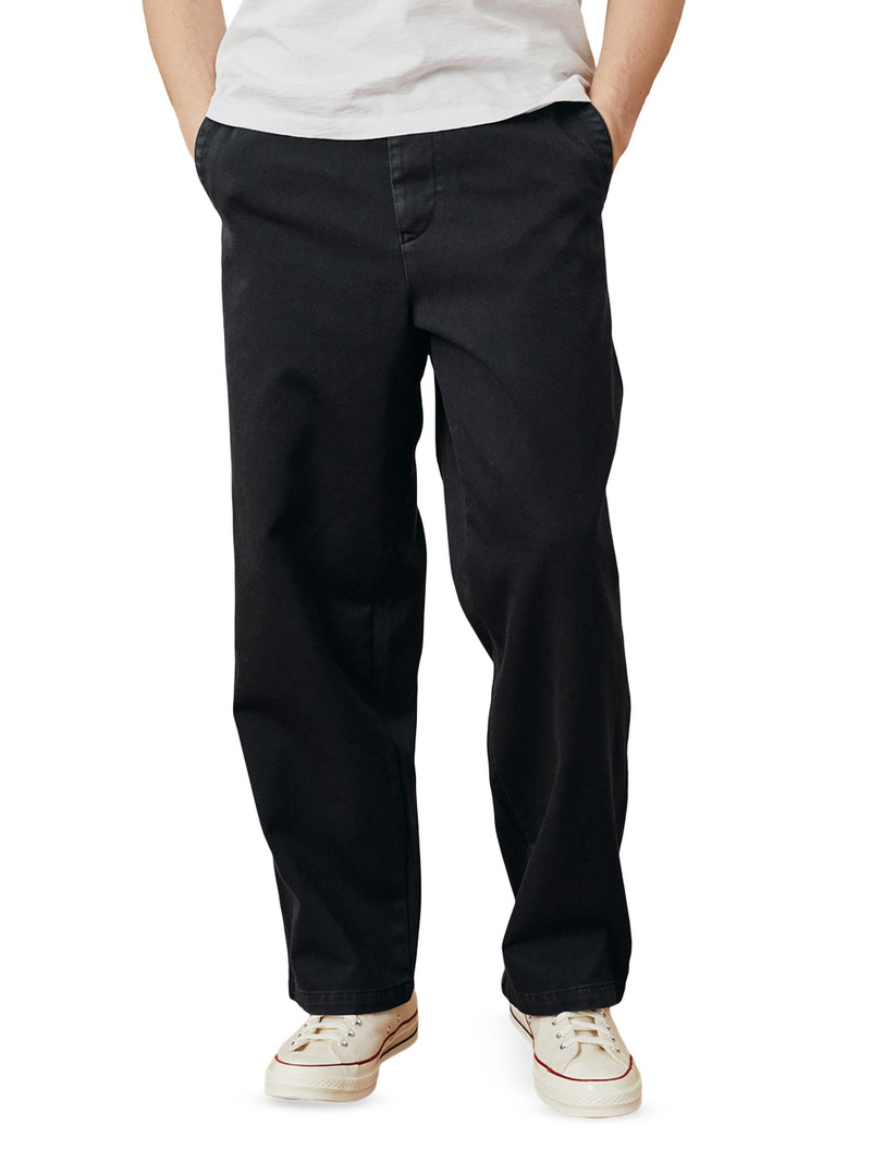 Men's Wide Twill Pants - Black 3