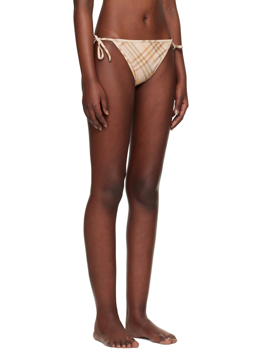 Beige Check Bikini Bottom - 2