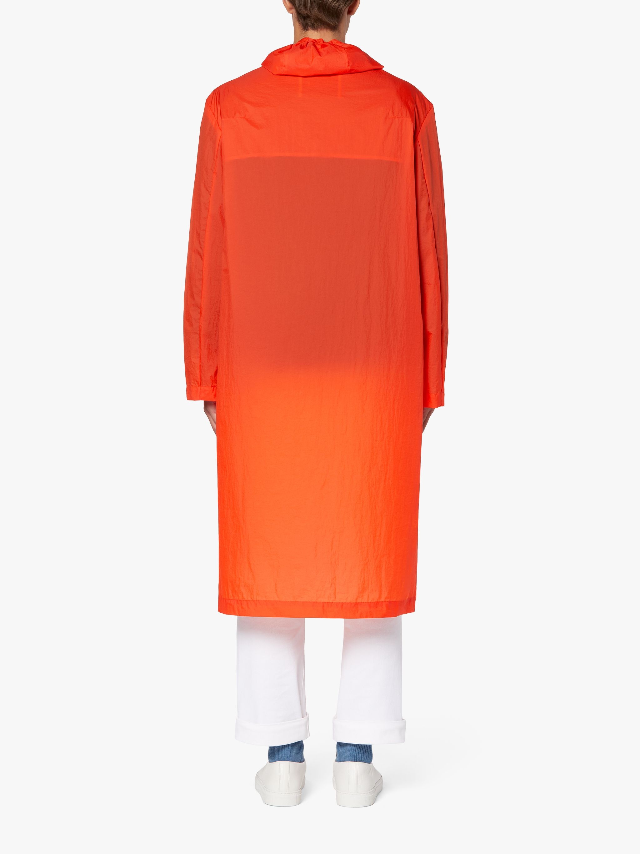 WOLFSON ORANGE NYLON HOODED COAT | GMM-219 - 3