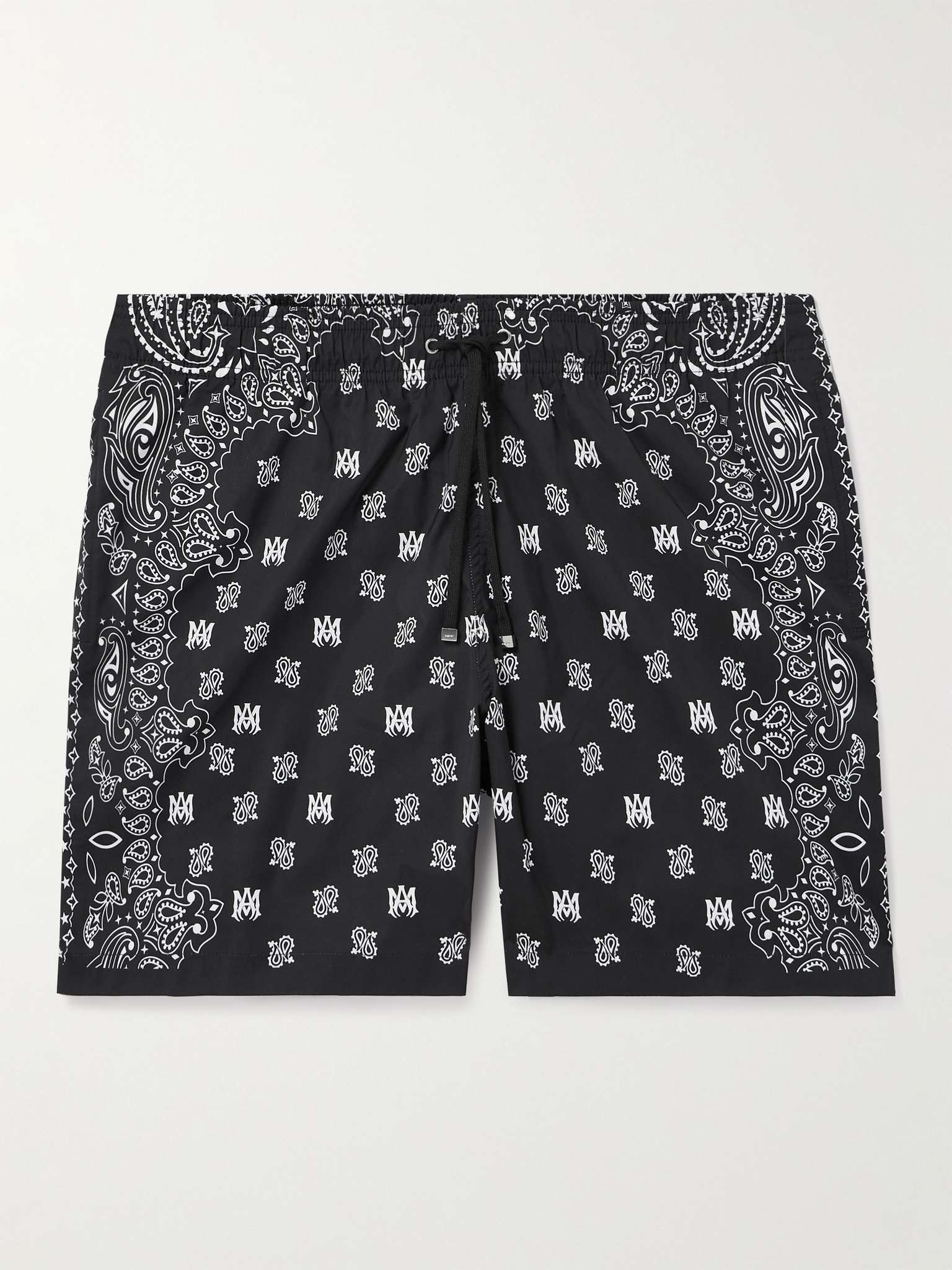 Slim-Fit Mid-Length Bandana-Print Swim Shorts - 1