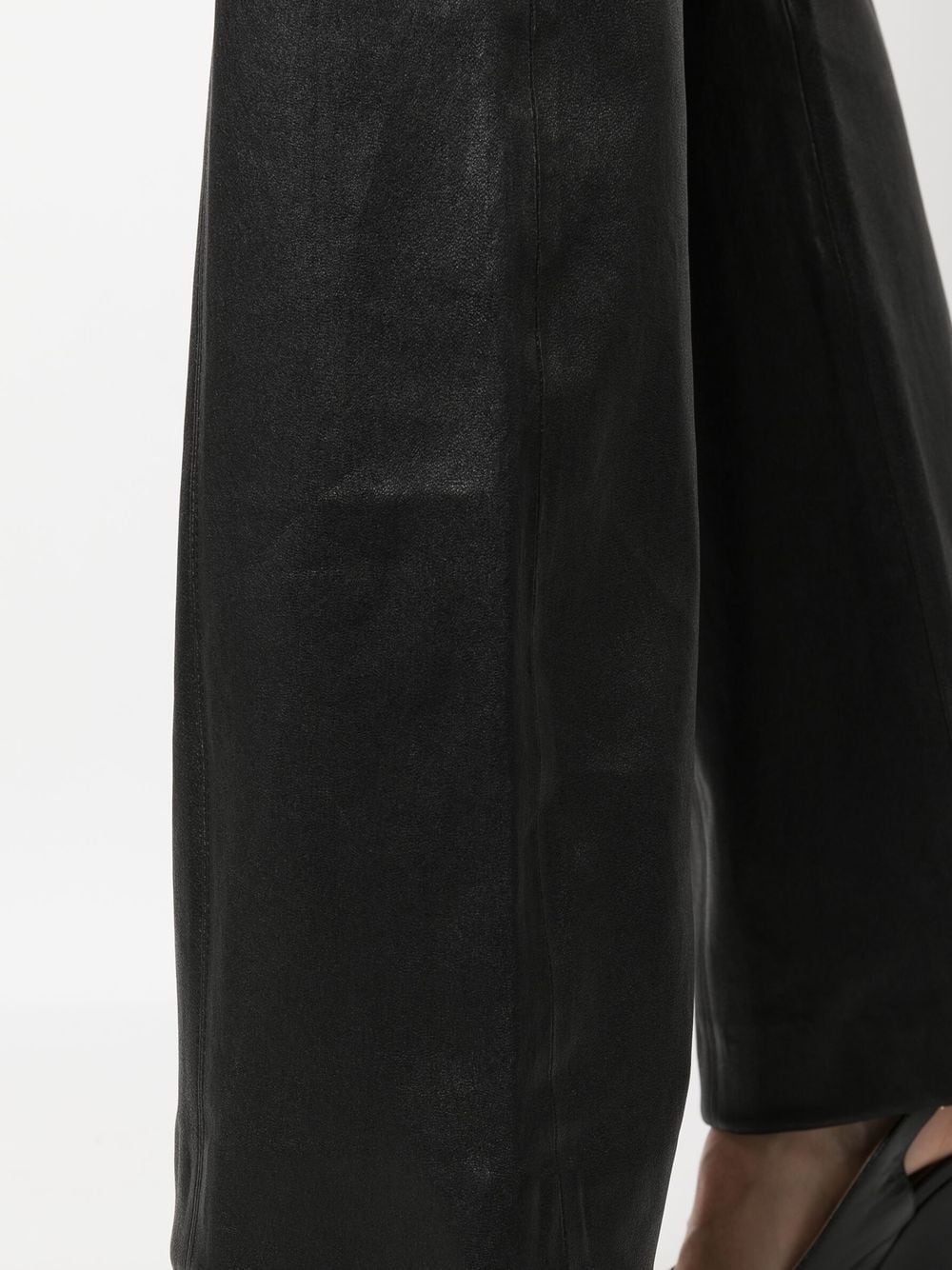 leather wide-leg trousers - 5
