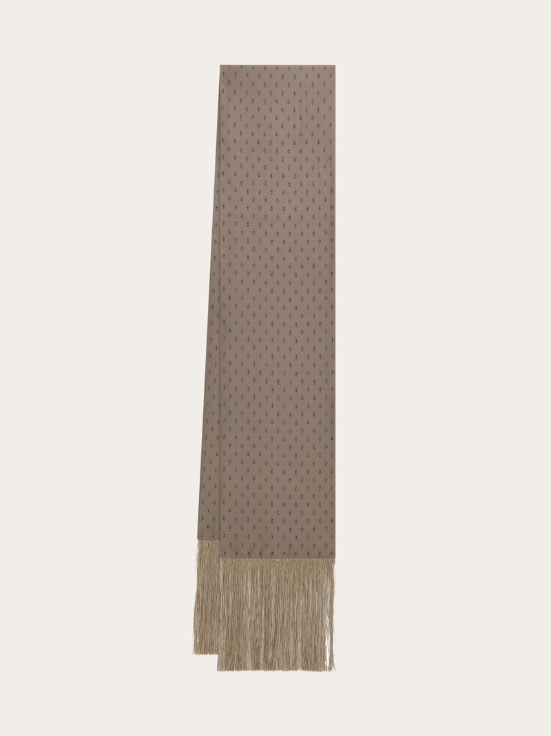 Micro Gancini print silk scarf 1