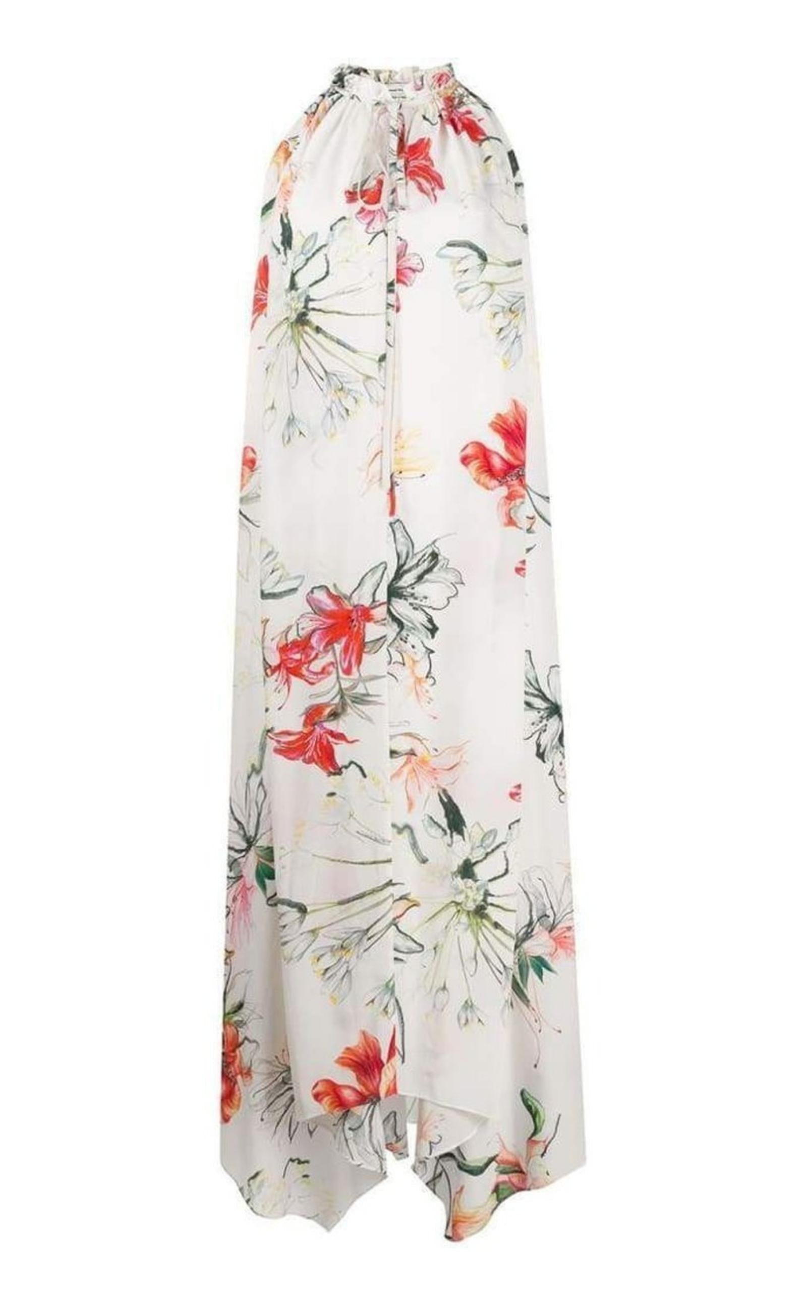 Endangered Flower Print Sleeveless Dress - 1