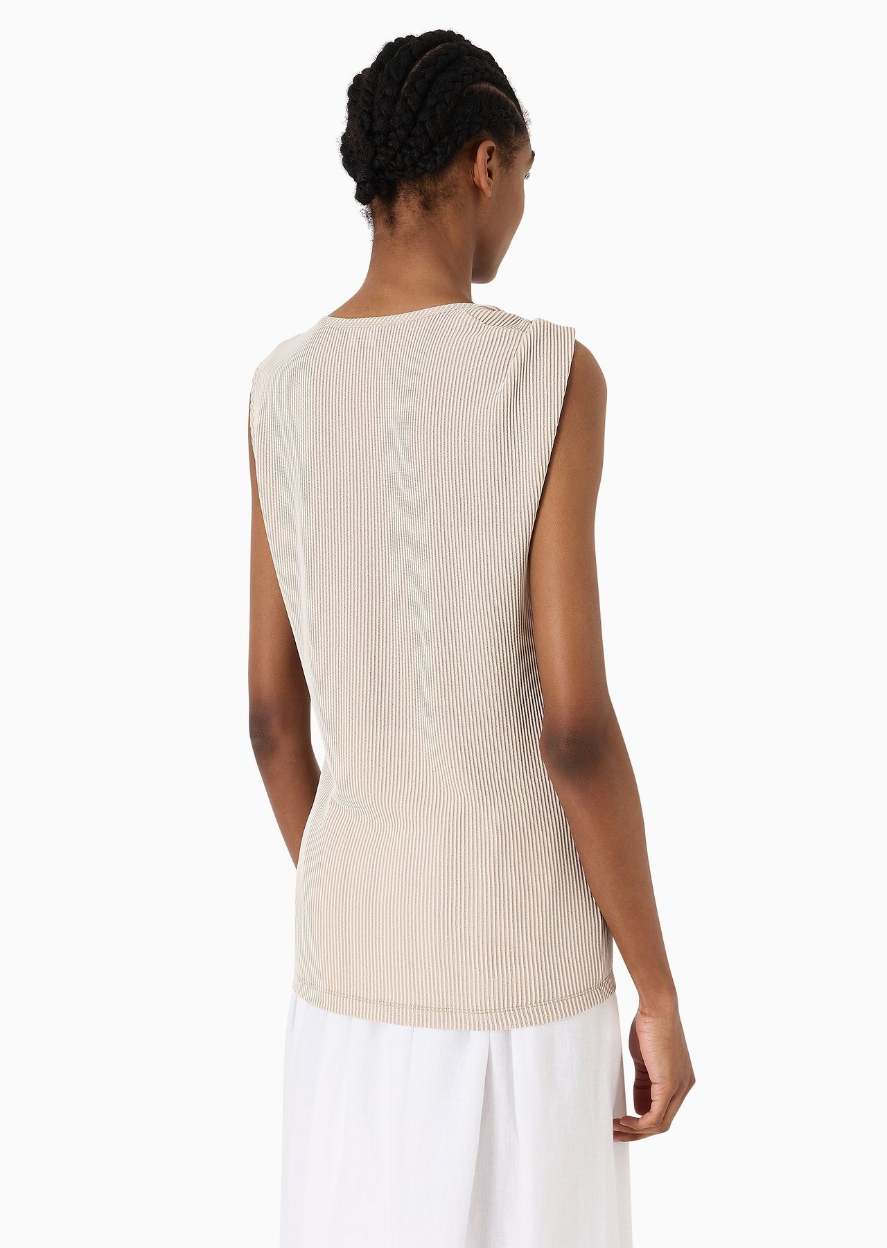 Ribbed viscose crew-neck top - 3