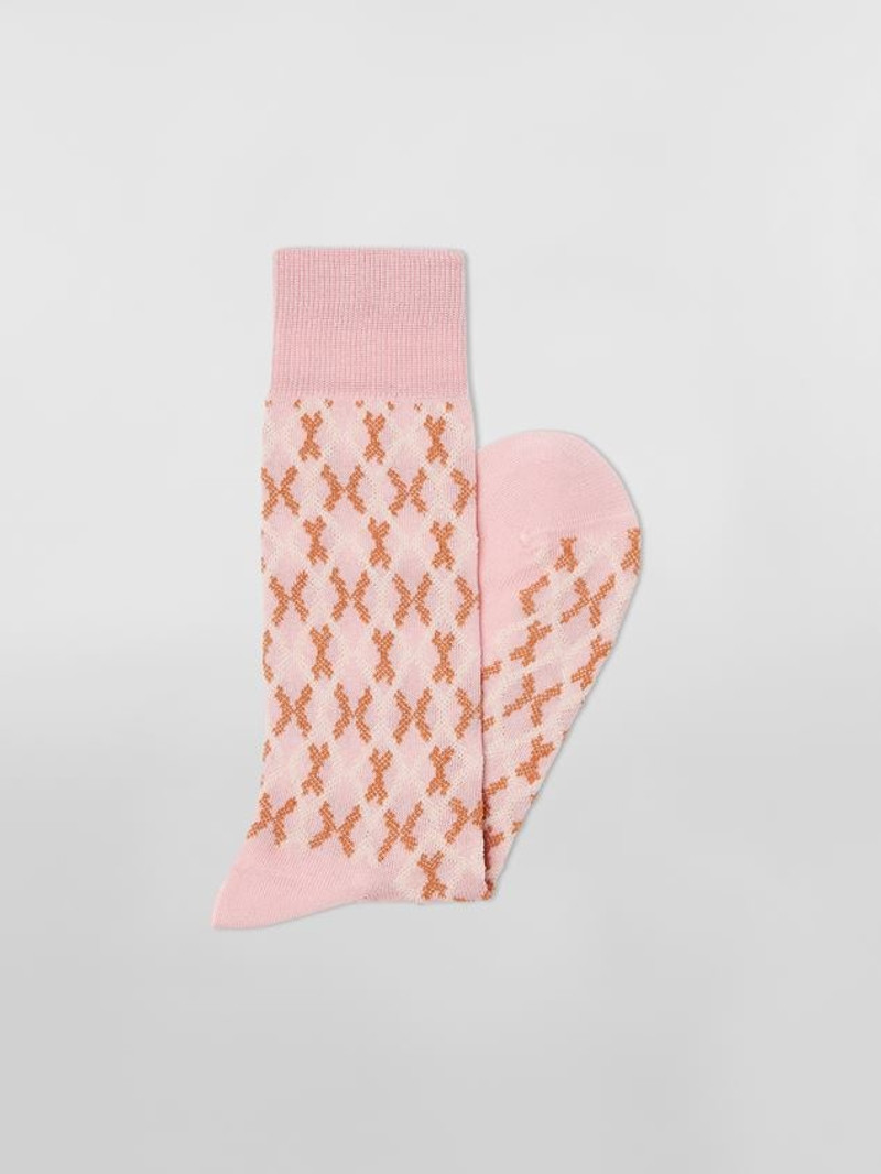 Marni PINK MICRO CHECK JACQUARD COTTON AND NYLON SOCK outlook
