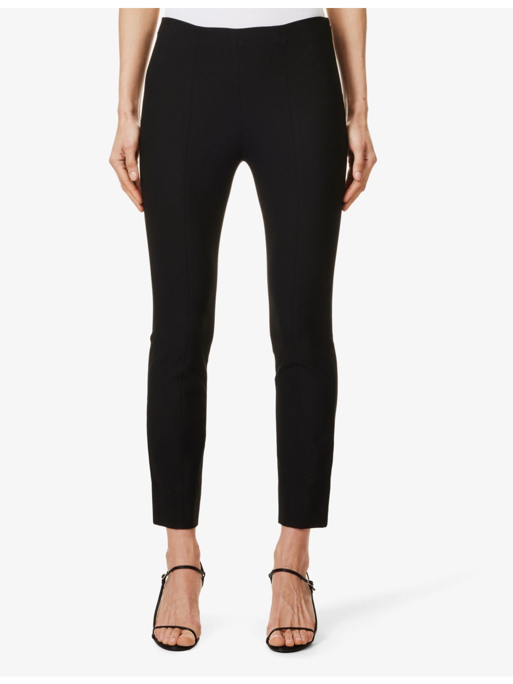 Cropped straight-leg mid-rise stretch-woven trousers - 3