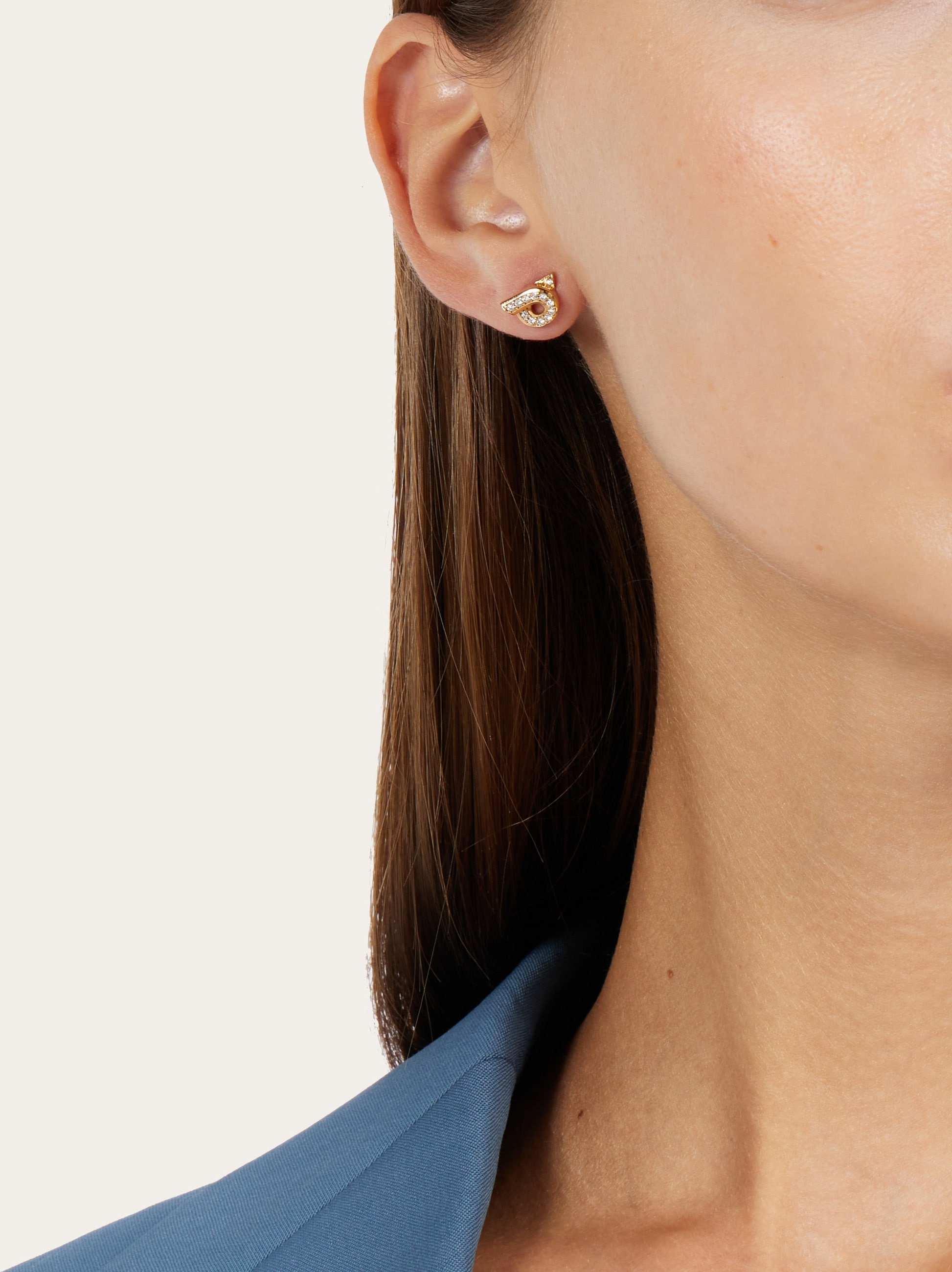 Gancini earrings with rhinestones - size 10 - 4