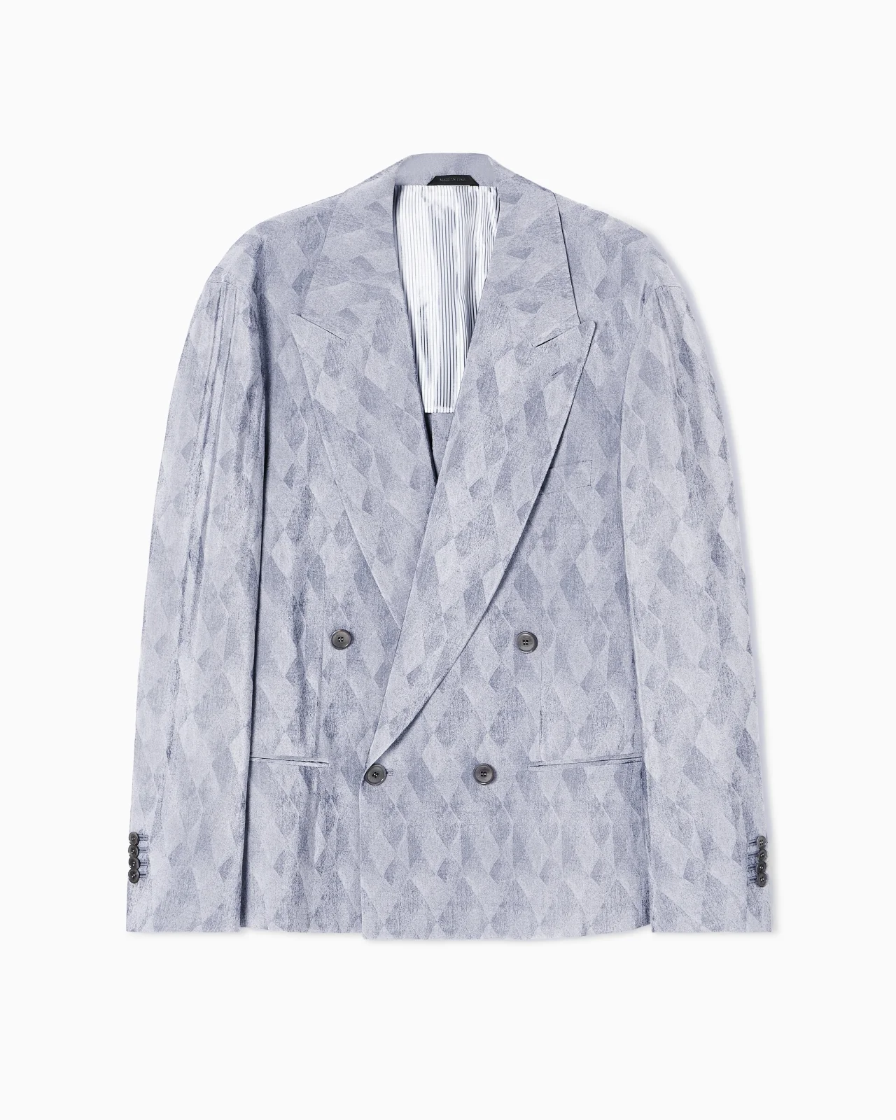 VISCOSE AND SILK JACQUARD DOUBLE-BREASTED JACKET - 1