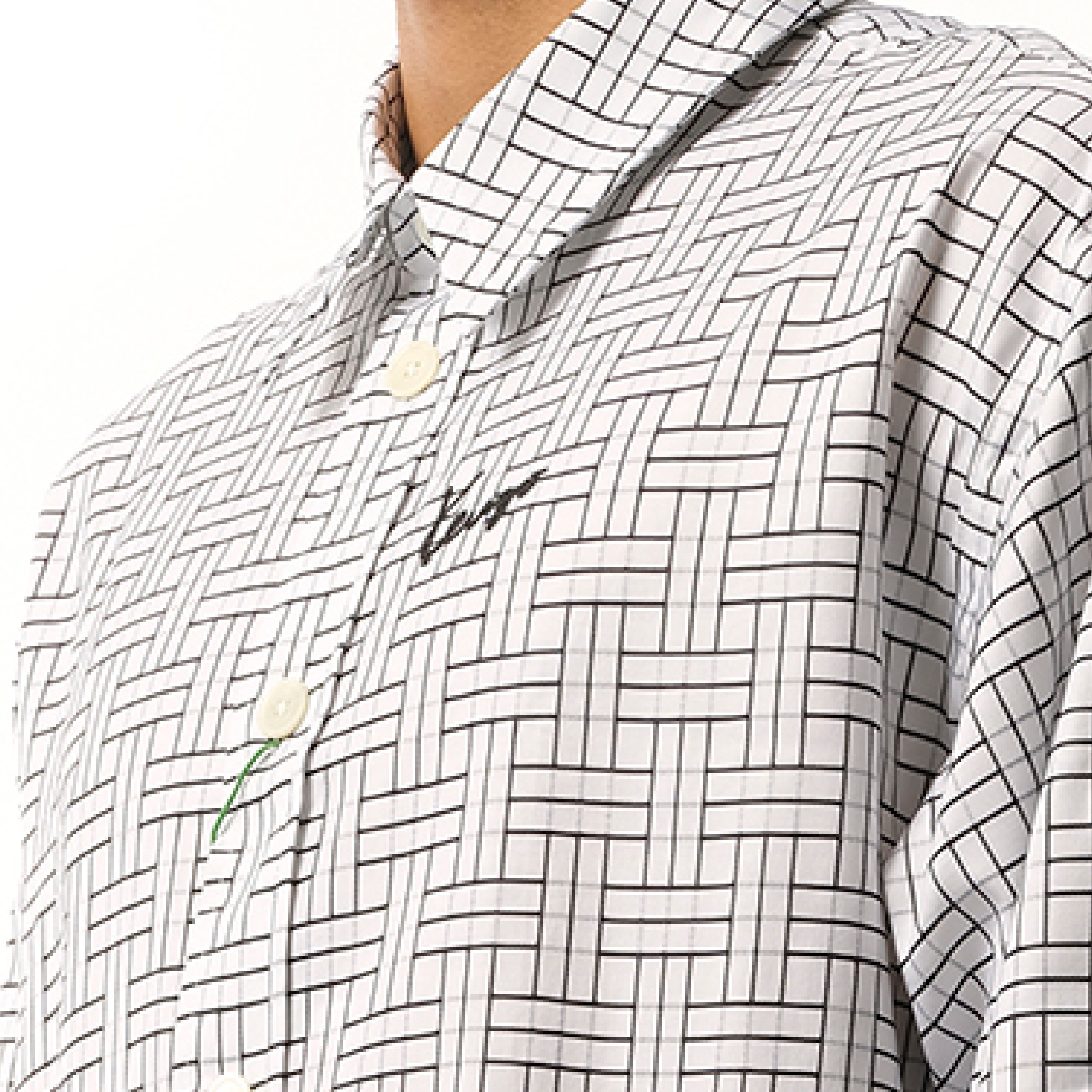 Kenzo Weave Oversized Shirt in White - 3