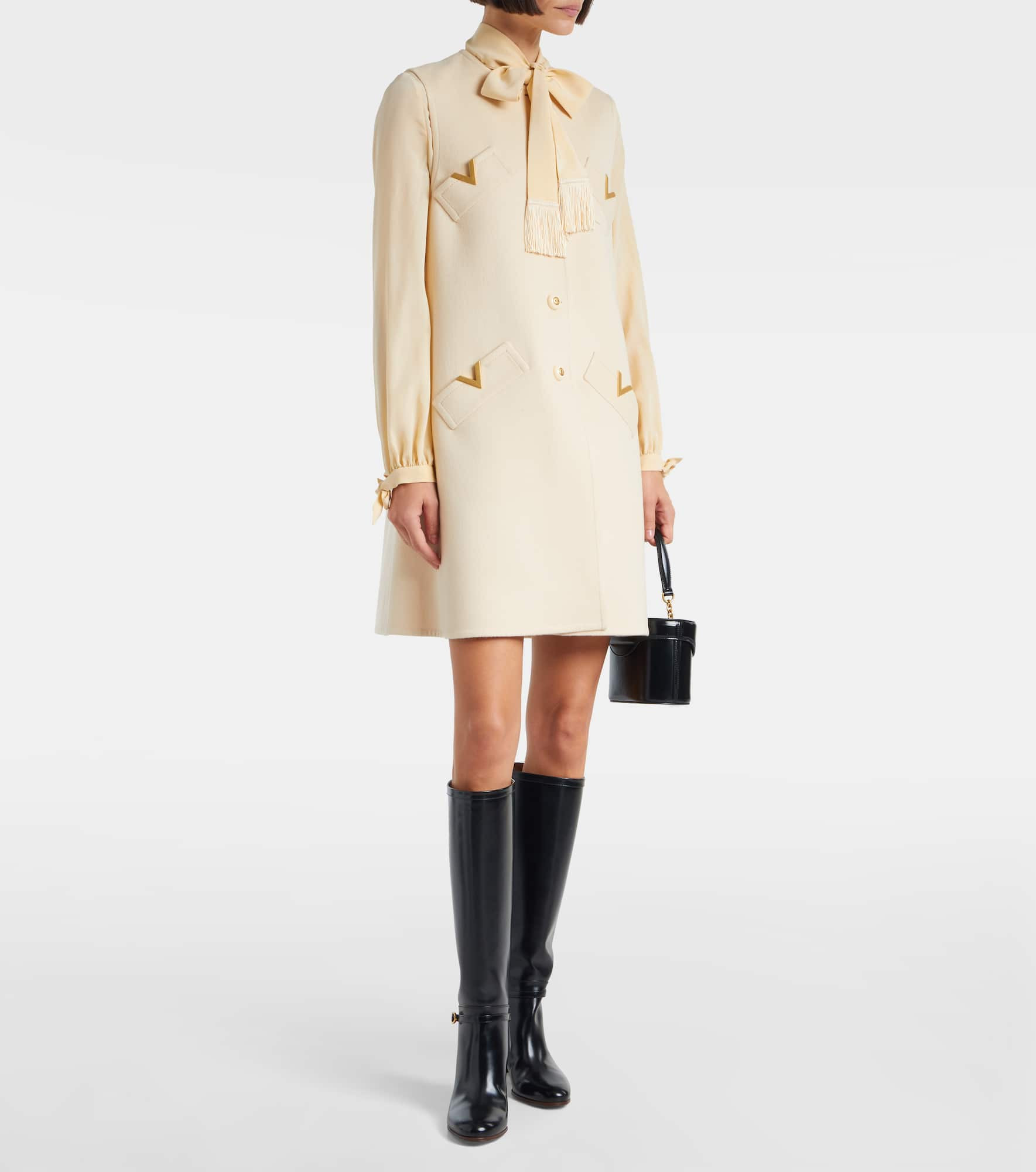 VGold wool and cashmere minidress - 2