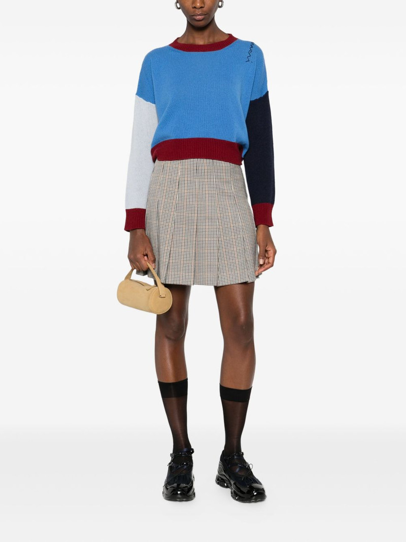 MSGM pleated checked mini skirt outlook