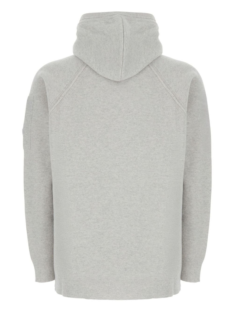 C.P. Company drawstring-hood logo-plaque cardigan outlook