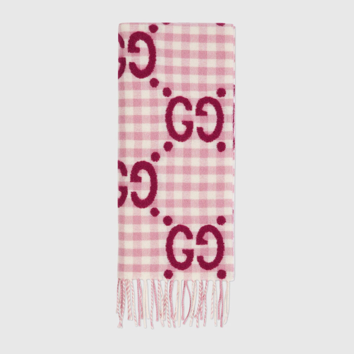 GG jacquard wool scarf - 1