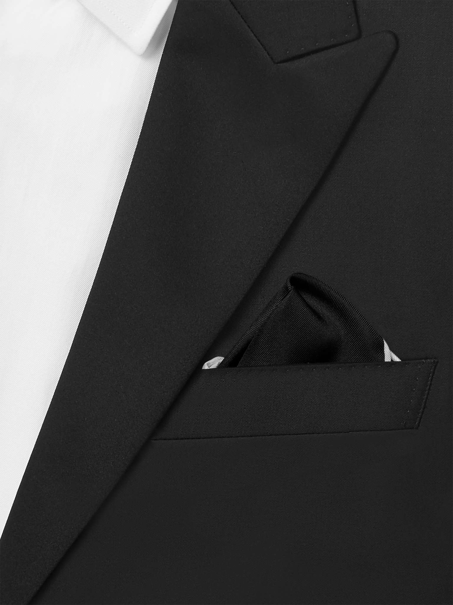 Contrast-Tipped Silk-Twill Pocket Square - 2