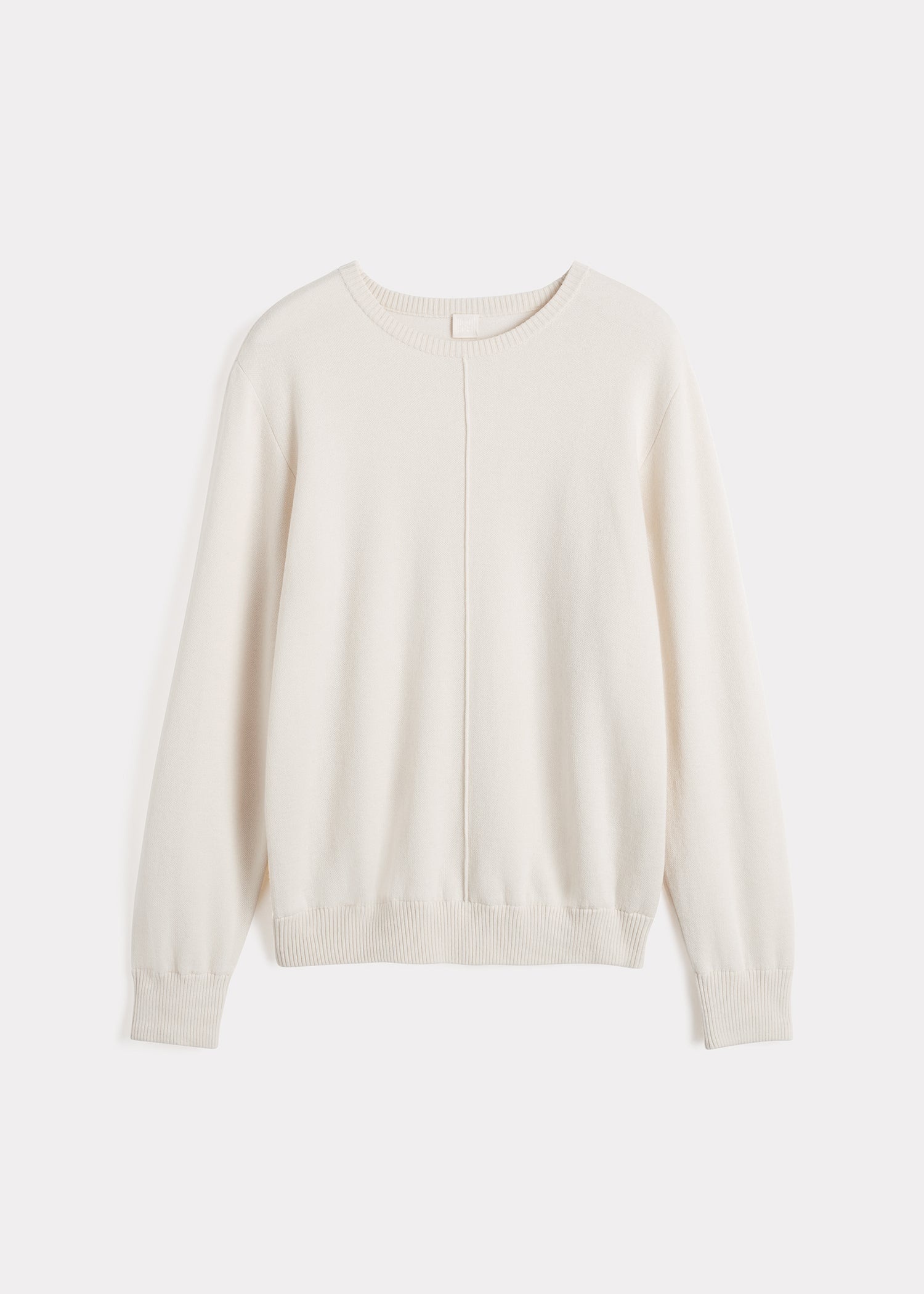 Cotton cashmere sweatshirt macadamia - 1