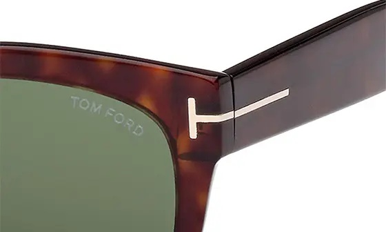 Nico 56mm Square Sunglasses in Classic Dark Havana /Green - 8