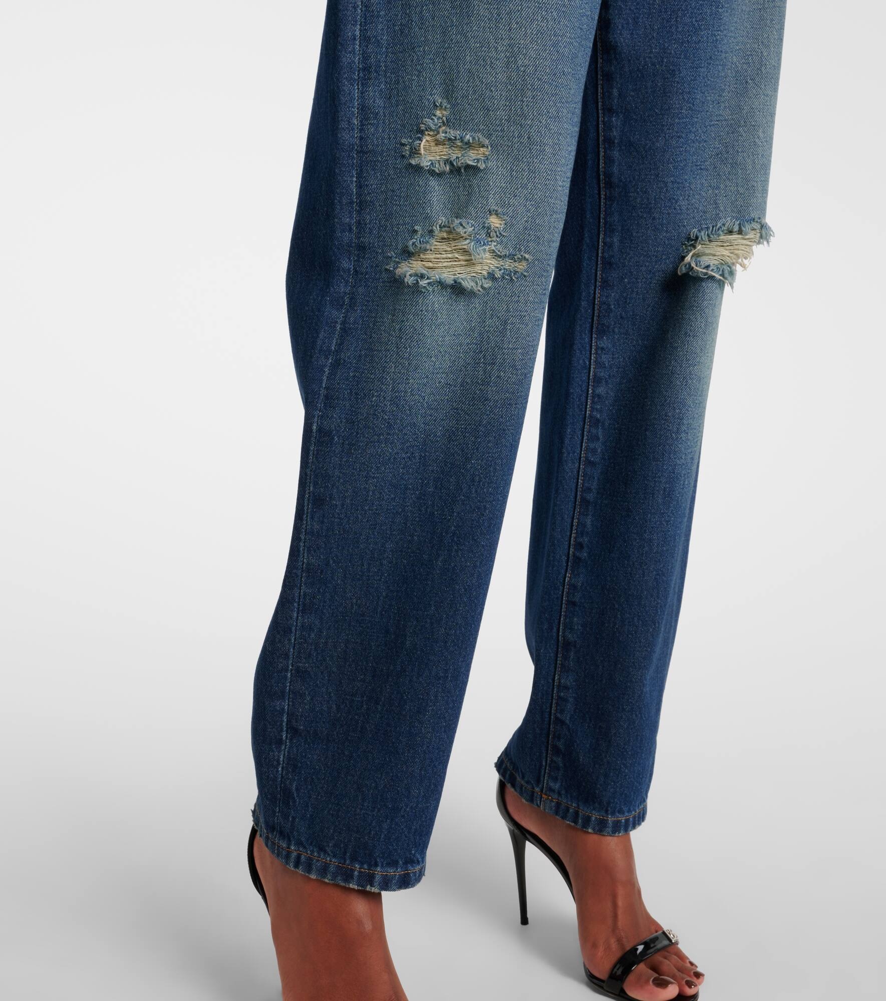 Distressed straight jeans - 5