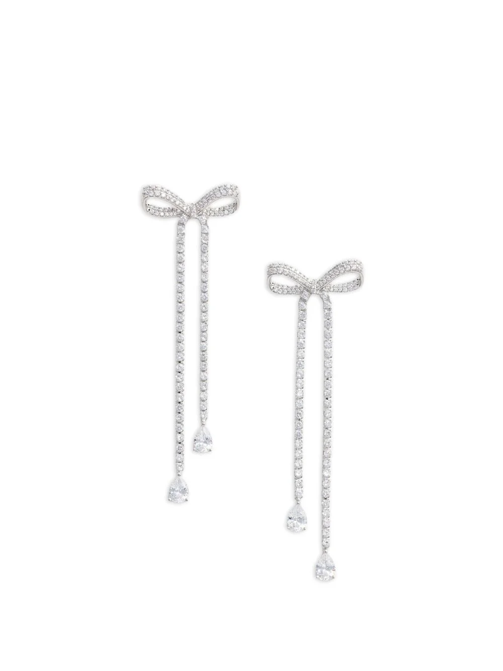 crystal-embellished bow-detail earrings - 1