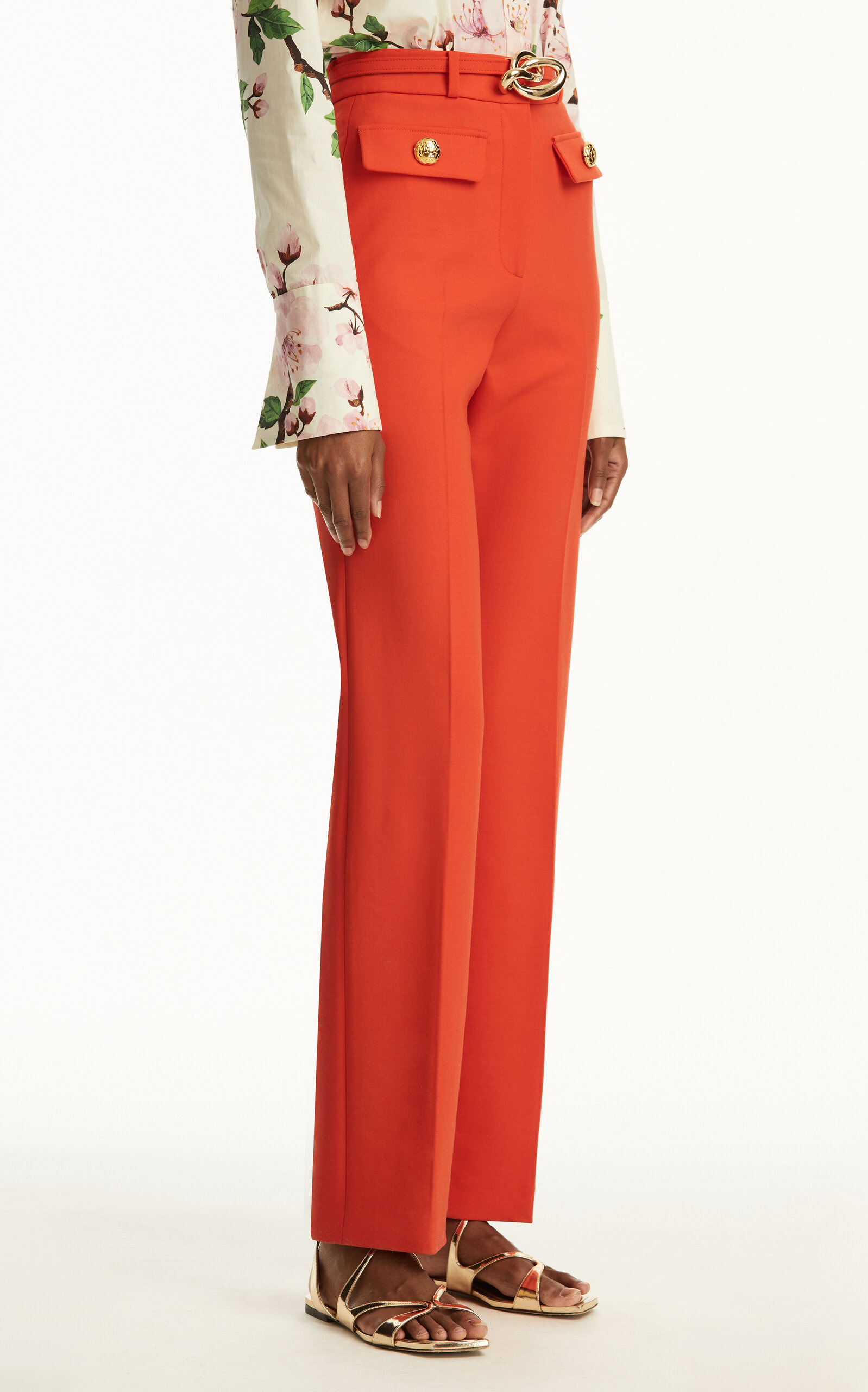 Stretch-Wool Straight-Leg Pants red - 5