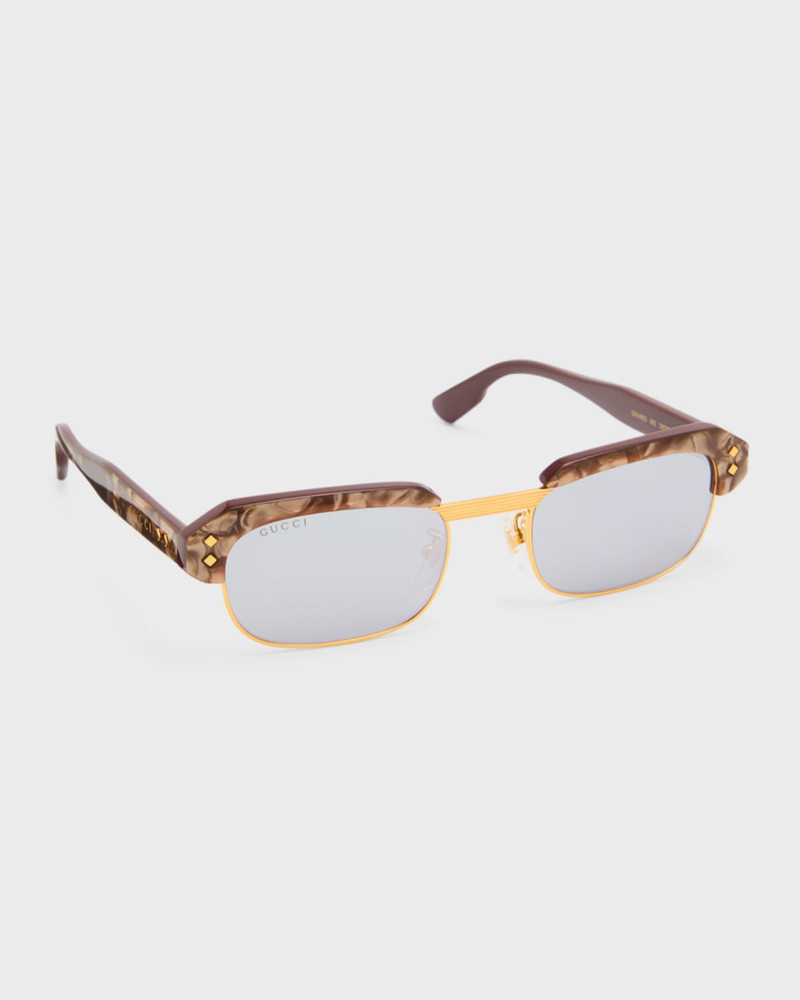 Men's Half-Rim Rectangle Sunglasses 3