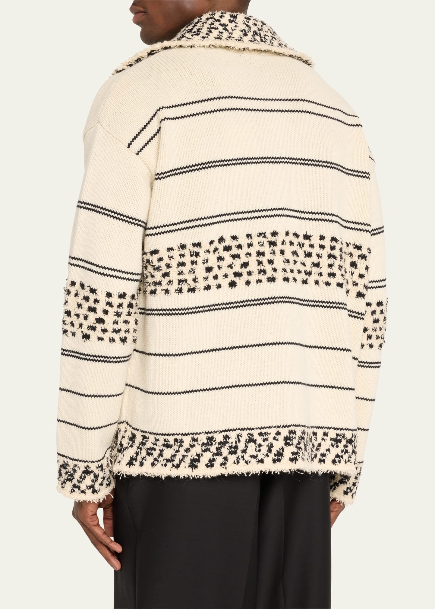 Men's Textured Stripe Knit Sweater - 3